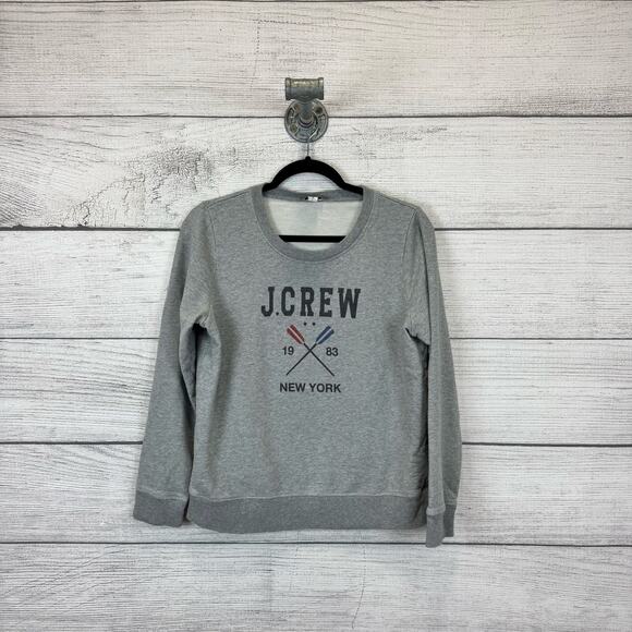 J.Crew Factory Women's Gray Oars Logo Graphic Crewneck Sweatshirt Size Small - Picture 1 of 5
